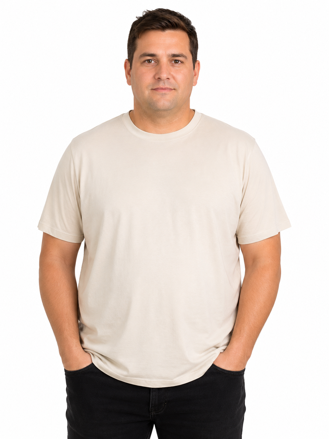 Stolen Denim - Ensfarvet Pima Cotton T-Shirt Sand
