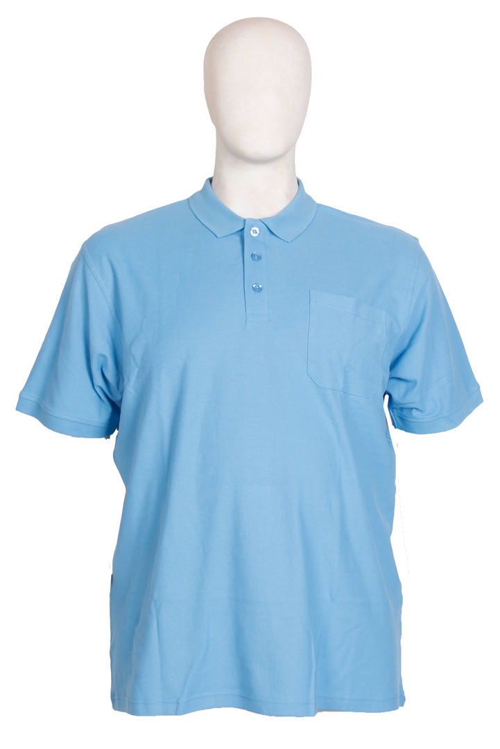 Espionage - Ensfarvet Bomulds Polo Mid Blue