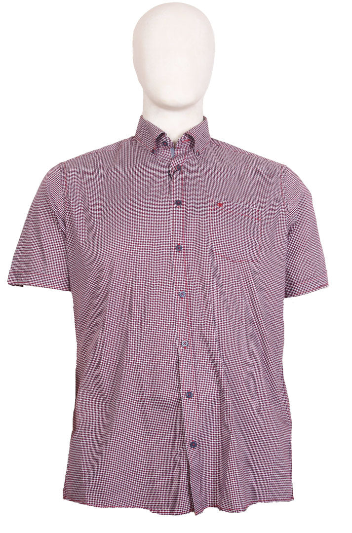 Casa Moda - Kent Comfort Fit Felix Bordeaux M. Korte ærmer