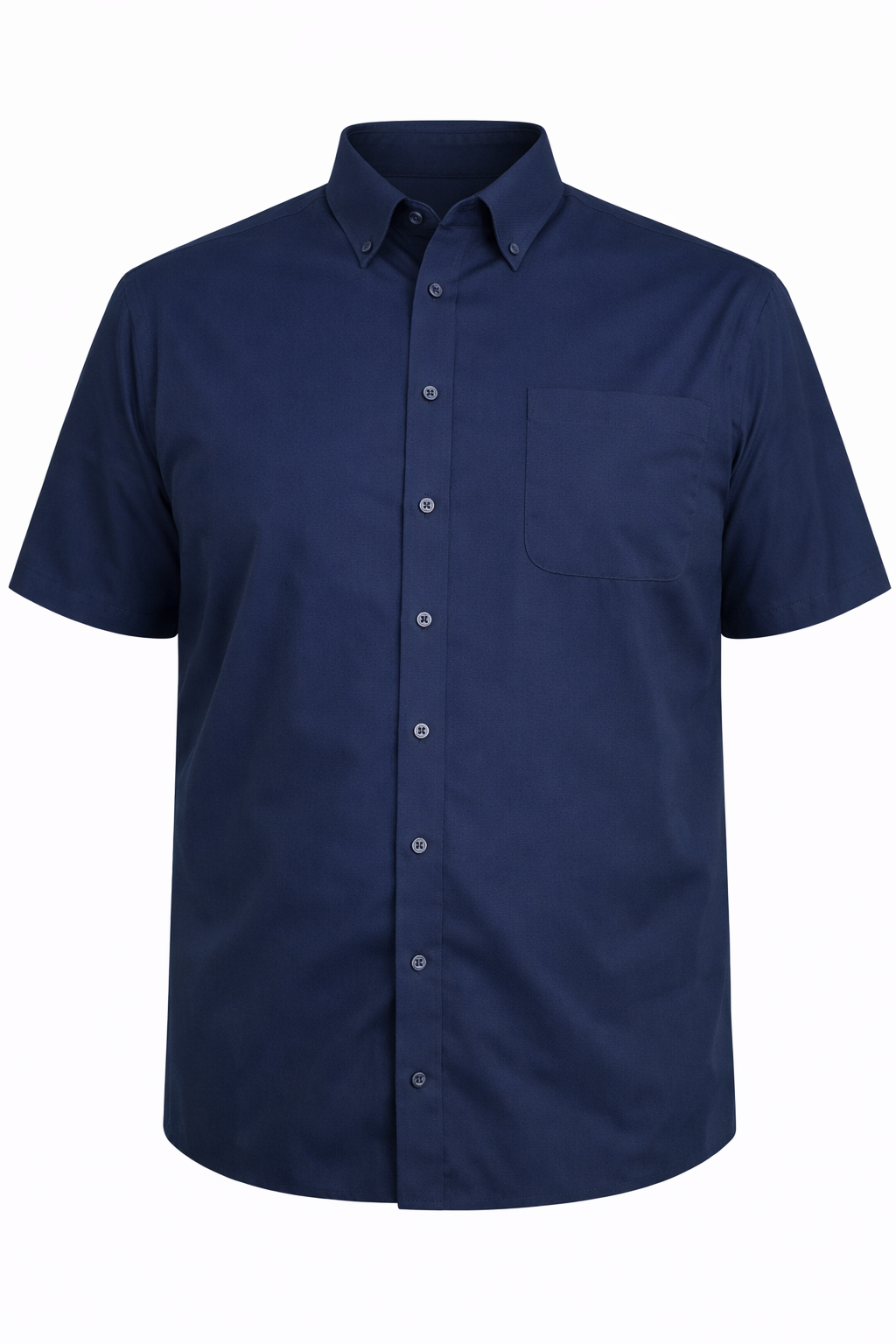 Espionage - Ensfarvet Kortærmet Skjorte Button Down Navy