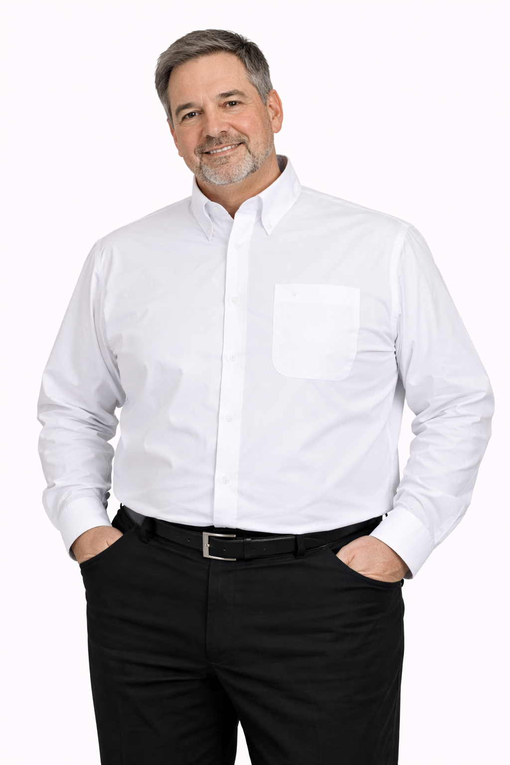 Espionage - L/S Ensfarvet Skjorte Button Down Hvid