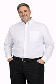 Espionage - L/S Ensfarvet Skjorte Button Down Hvid
