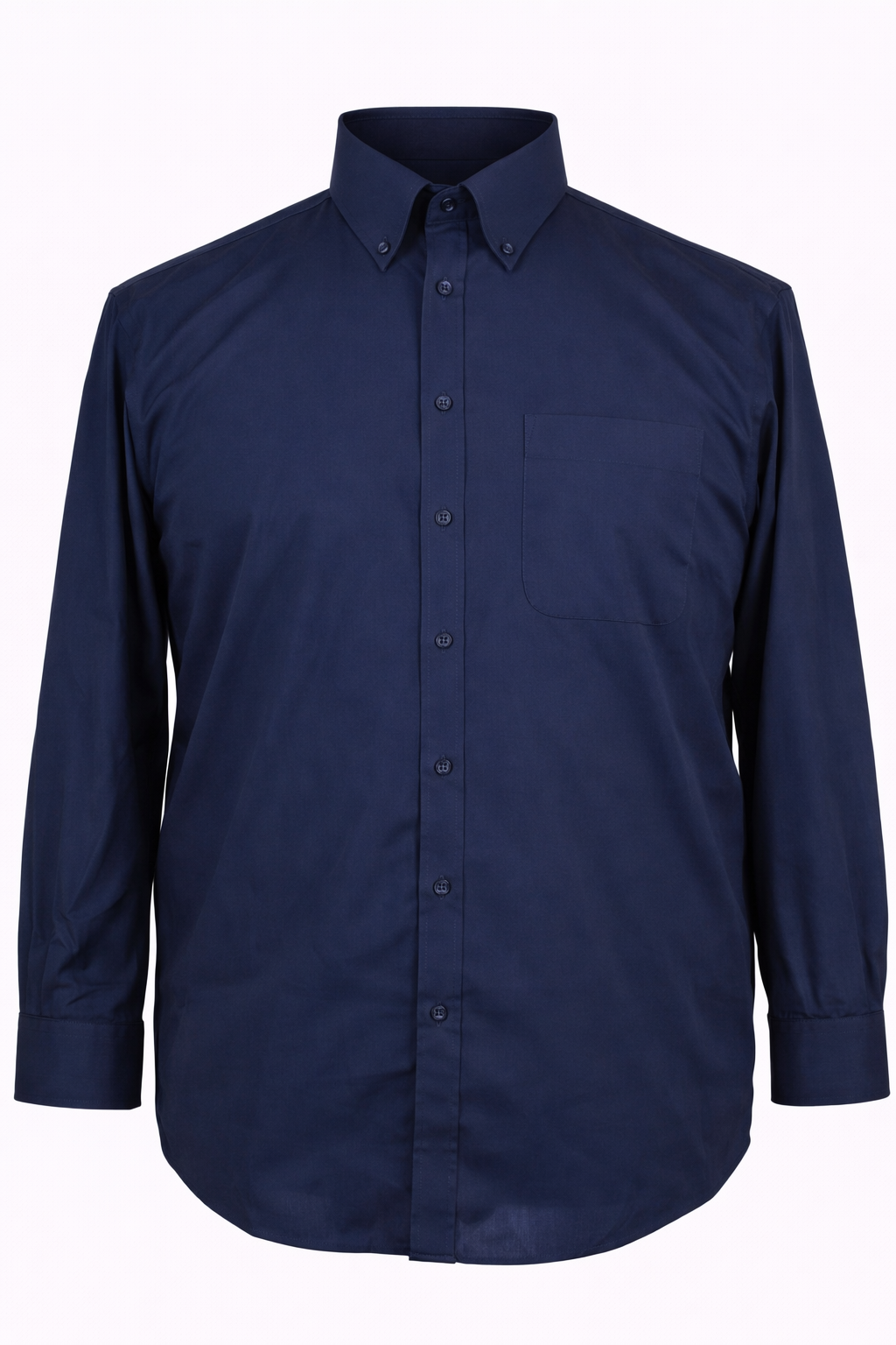 Espionage - L/S Ensfarvet Skjorte Button Down Navy