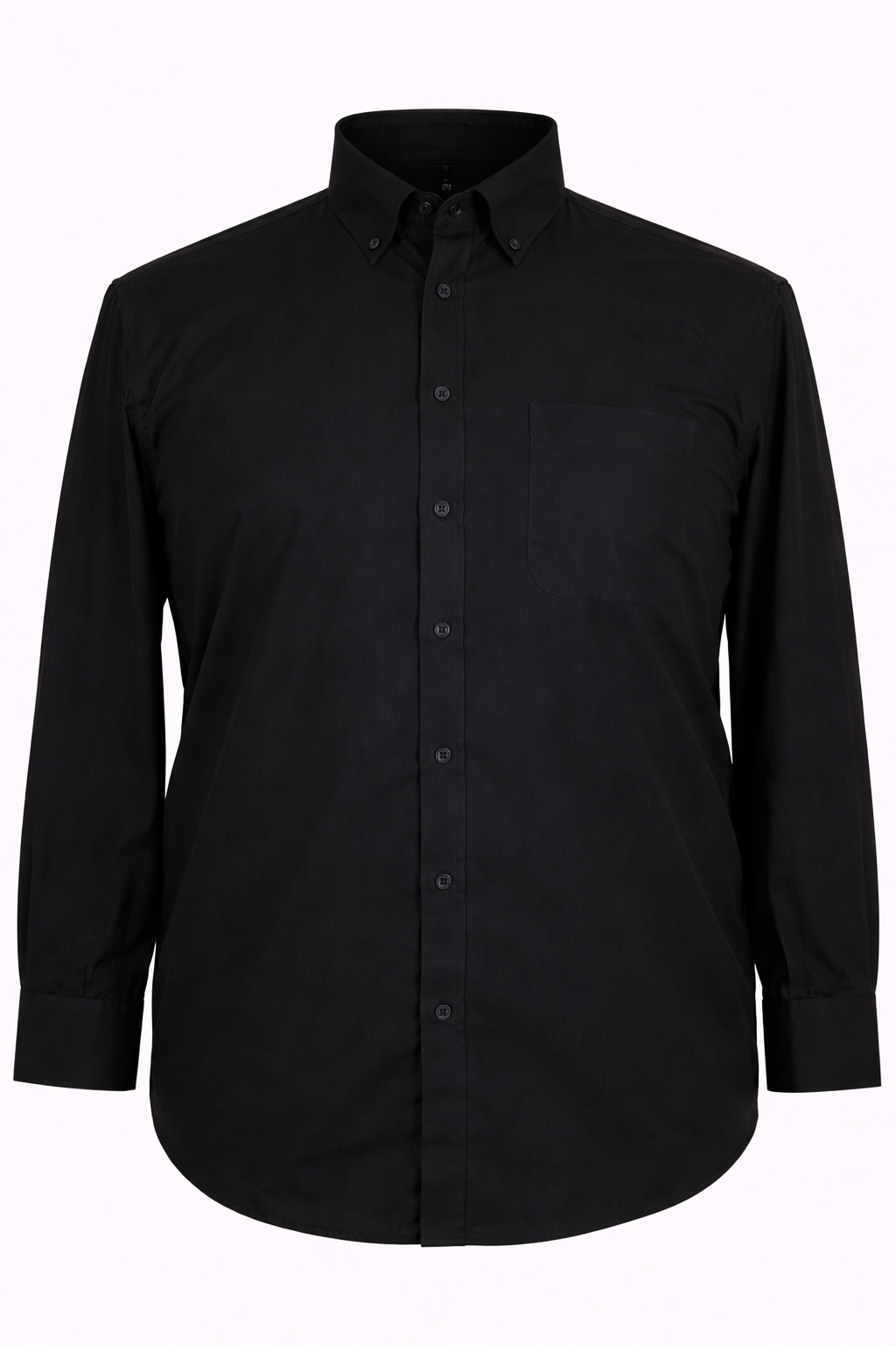 Espionage - L/S Ensfarvet Skjorte Button Down Sort