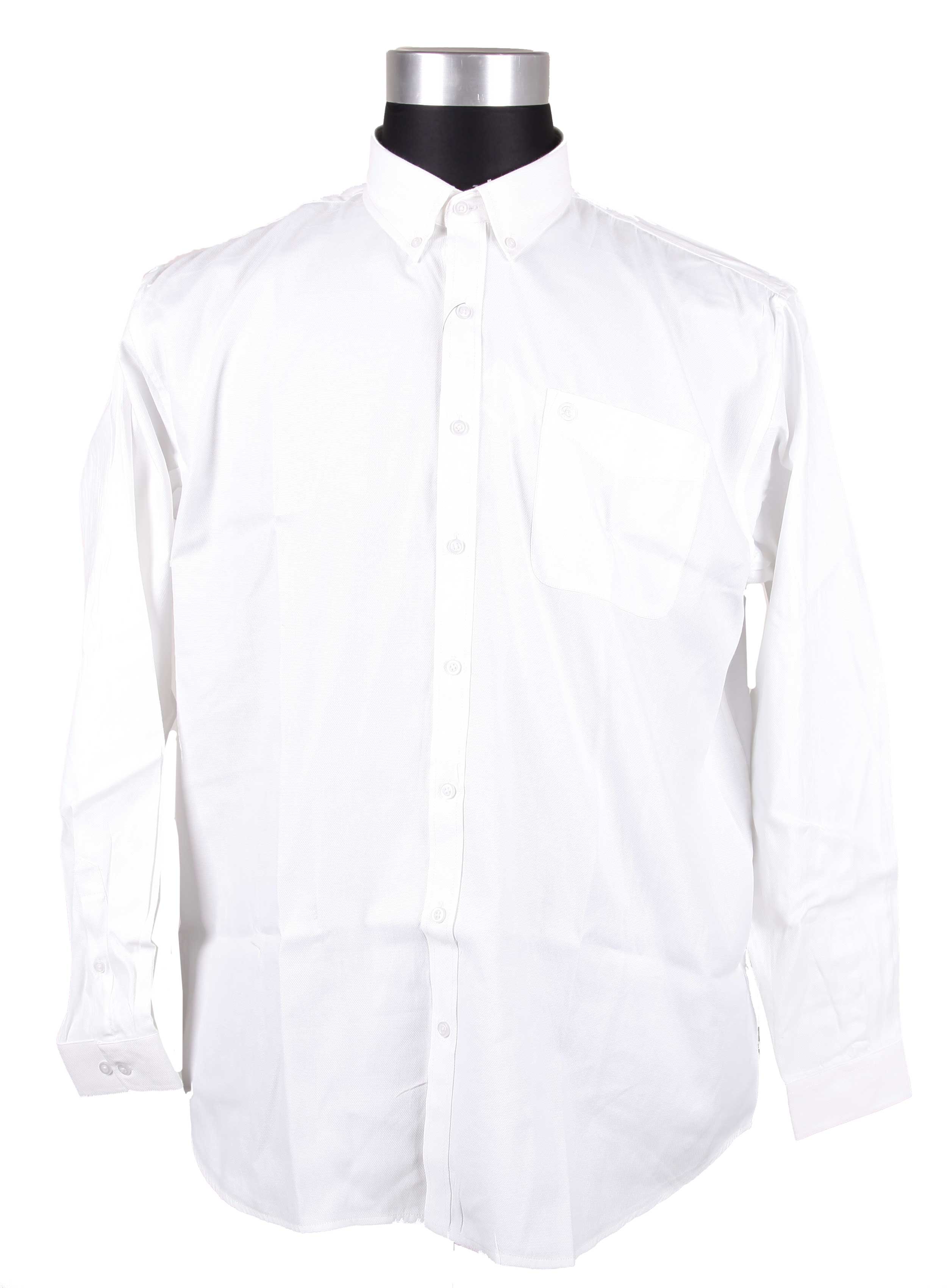 Espionage - Ensfarvet Oxford Skjorte L/S - Hvid