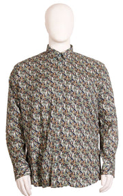 Espionage - Bob Bird Print Skjorte m. Lange Ærmer - Navy/Grøn