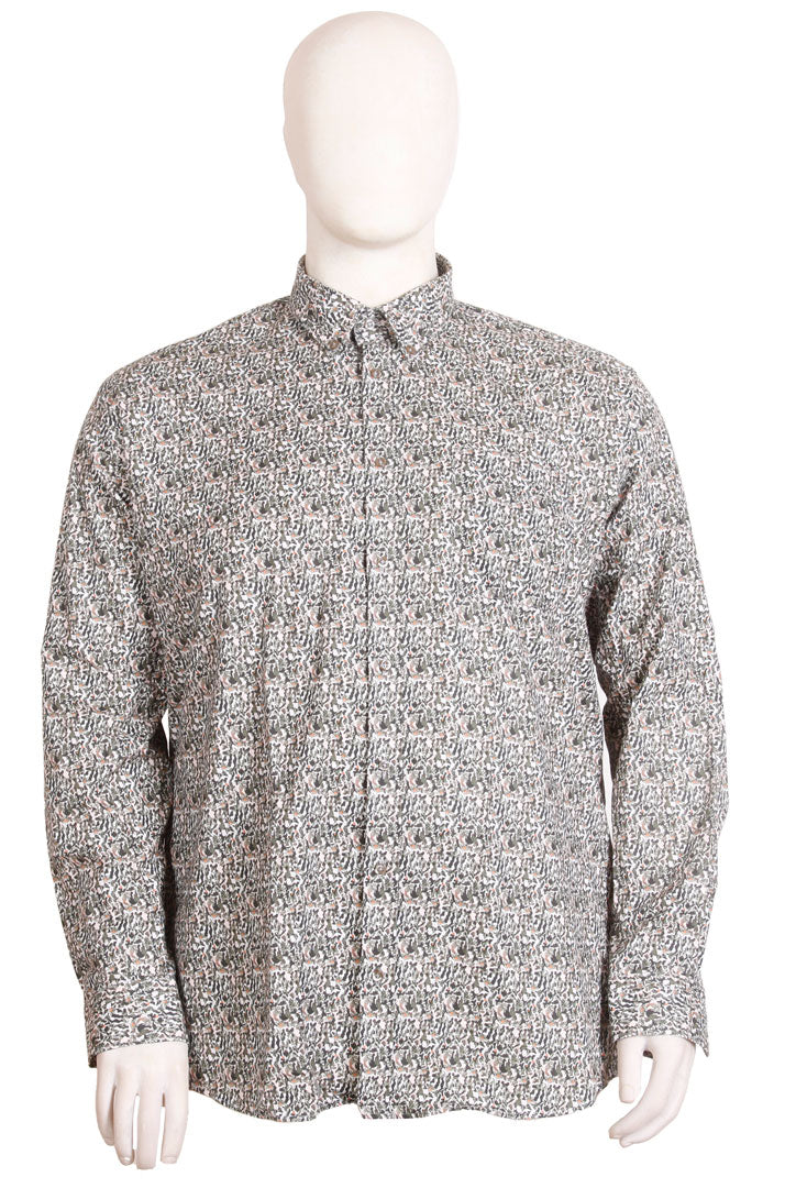 Espionage - Eric Floral Print Skjorte m. Lange Ærmer - Brun/Multi