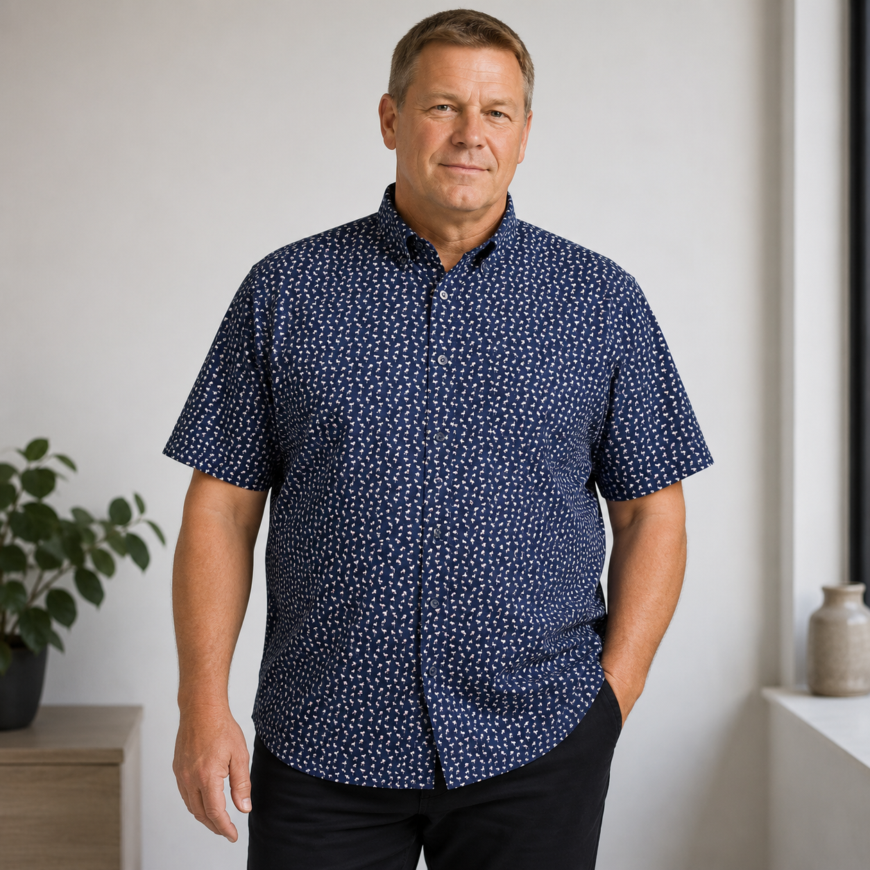 Espionage - Mini Flamingo Skjorte (2XL–8XL)