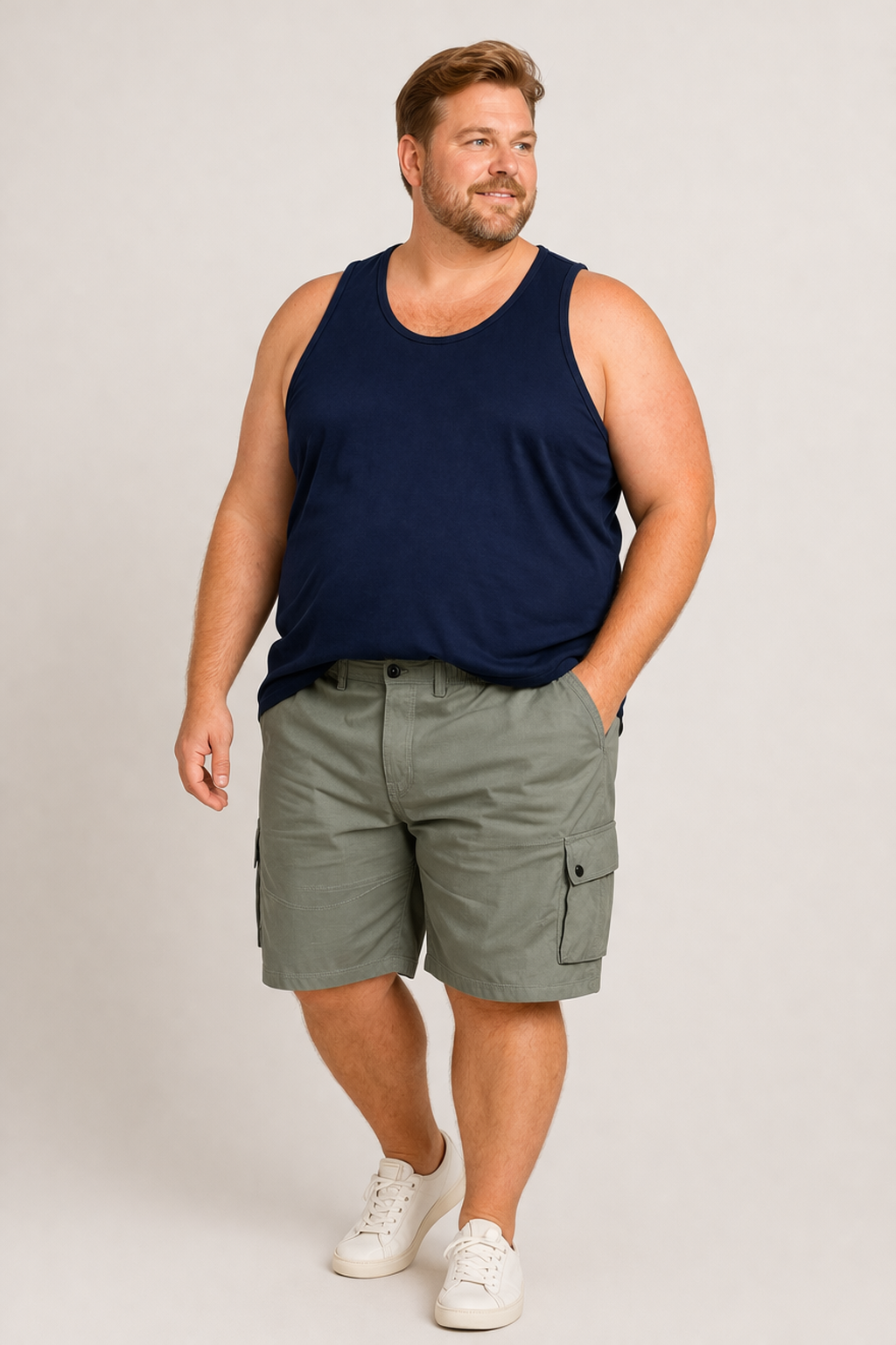 Espionage - Stretch Poplin Lomme Shorts - Light Olive