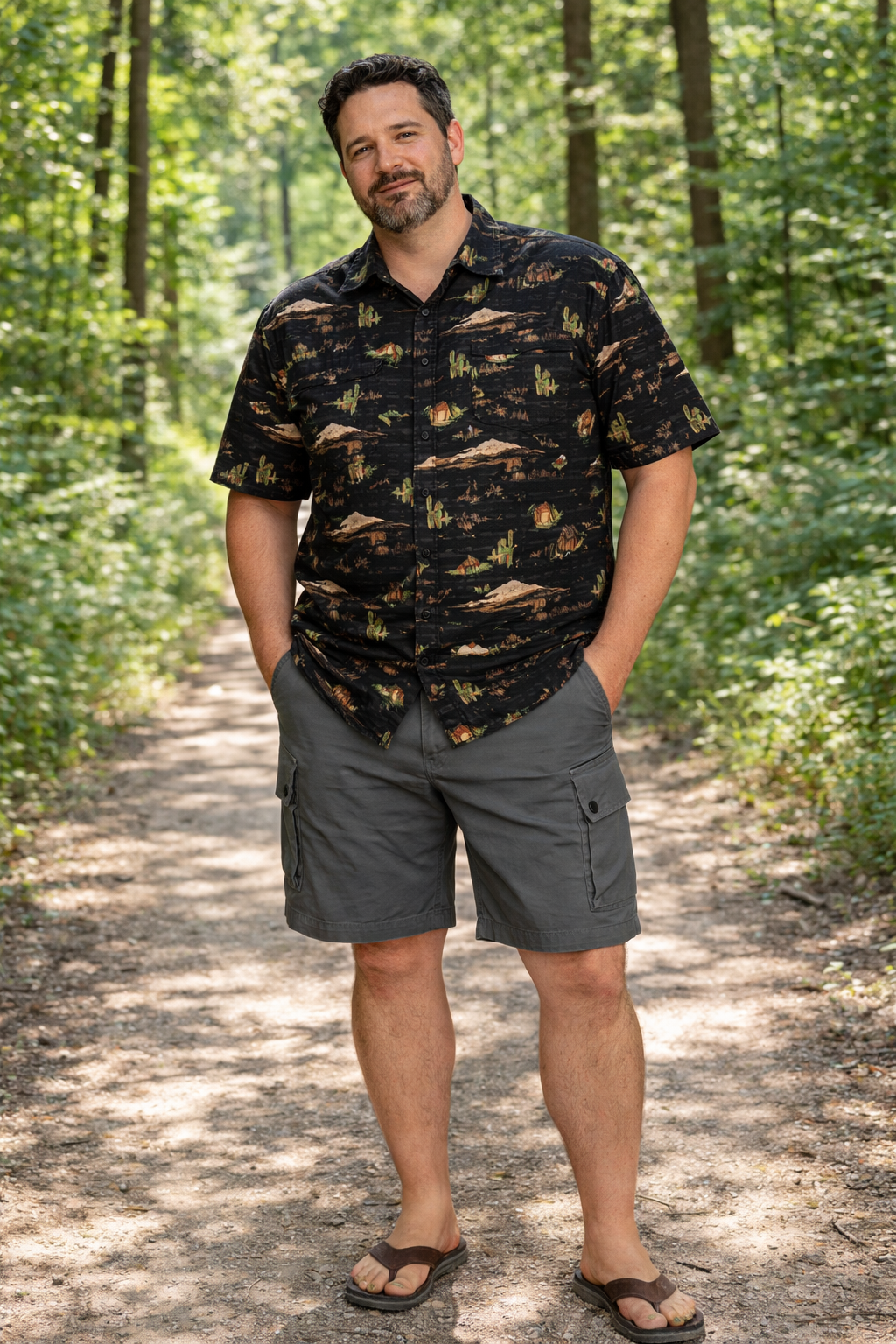 Espionage  – Sort Western Print (2XL–8XL)