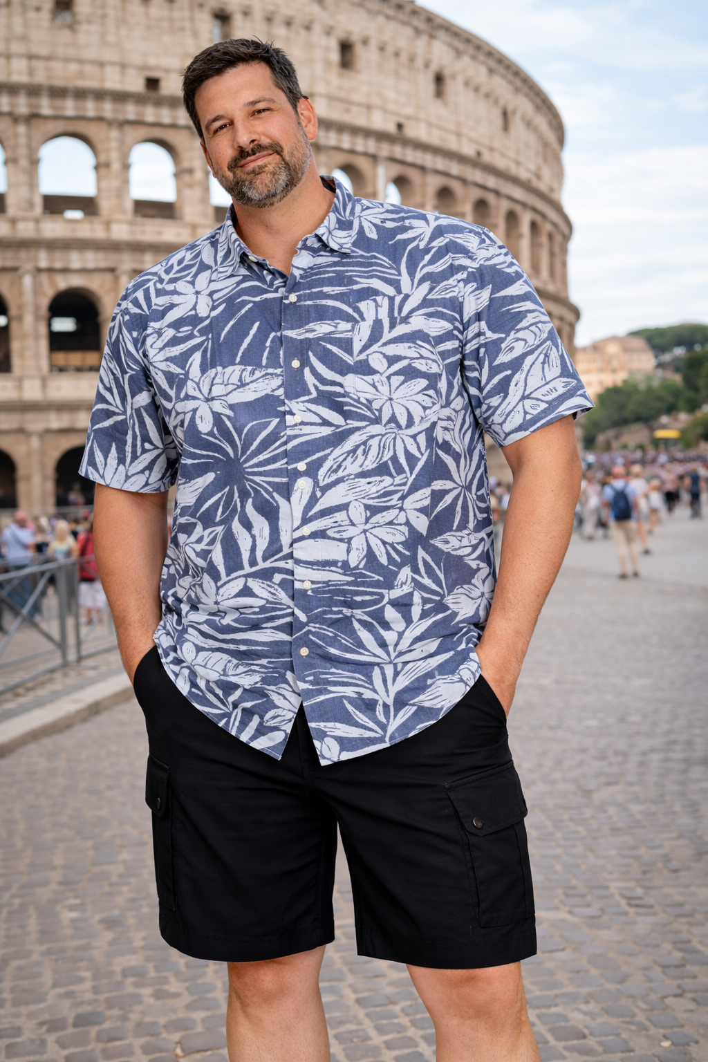 Espionage  – Grå med Tropisk Print (2XL–8XL)