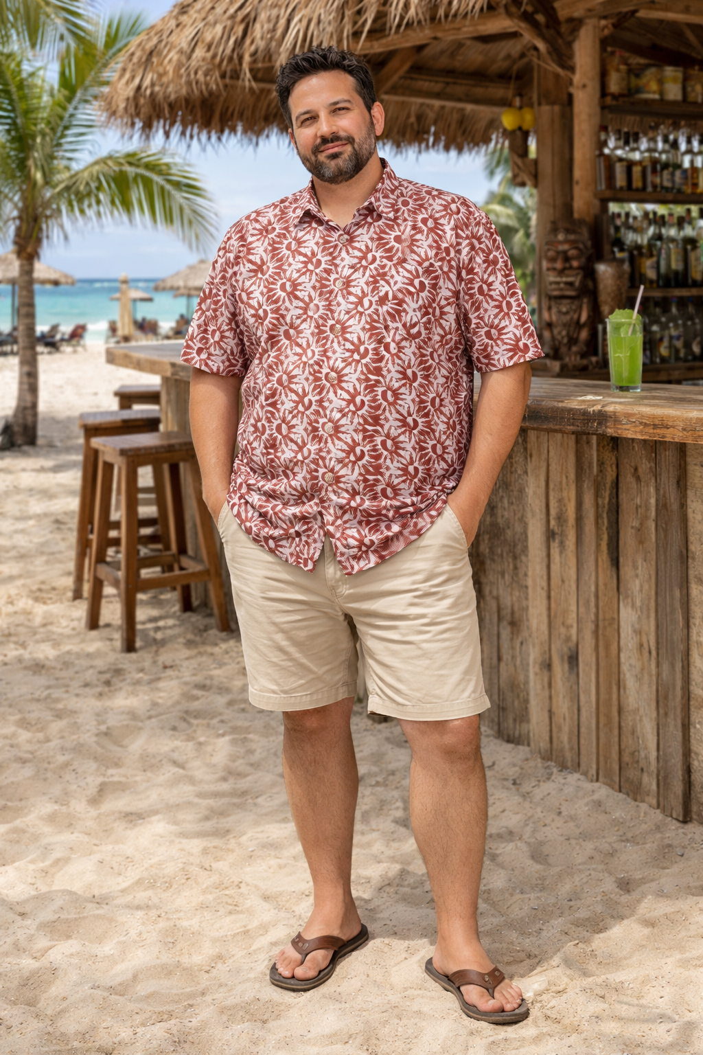 Espionage – Sun Print Skjorte (2XL–8XL)
