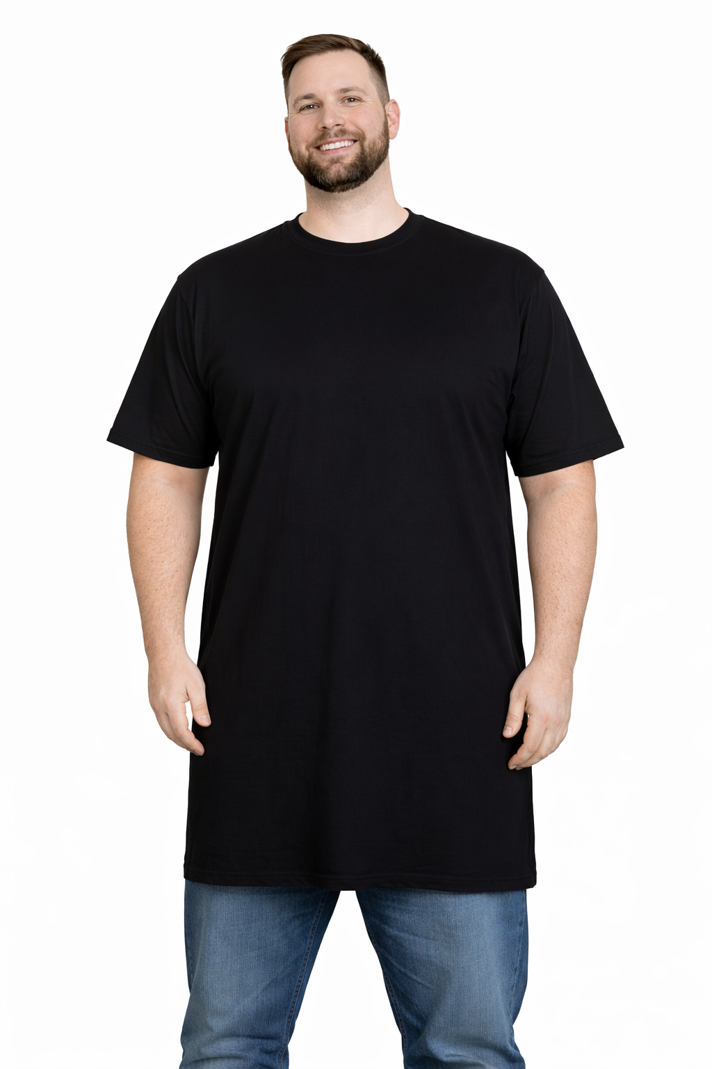 Stolen Denim - Pima Cotton Sort T-Shirt - Ekstra Lang