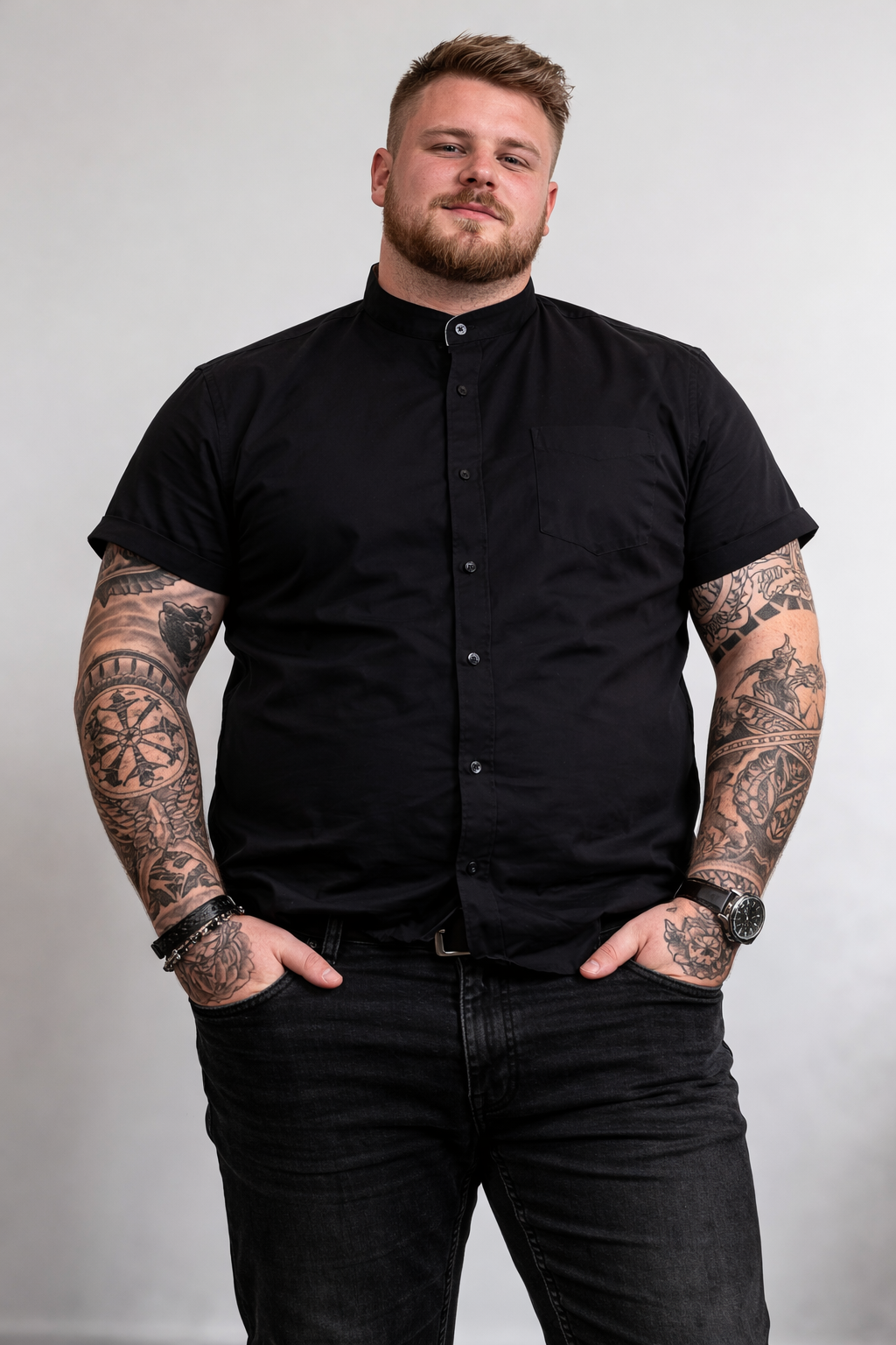 Stolen Denim - Bambus Skjorte Grandad Krave SS