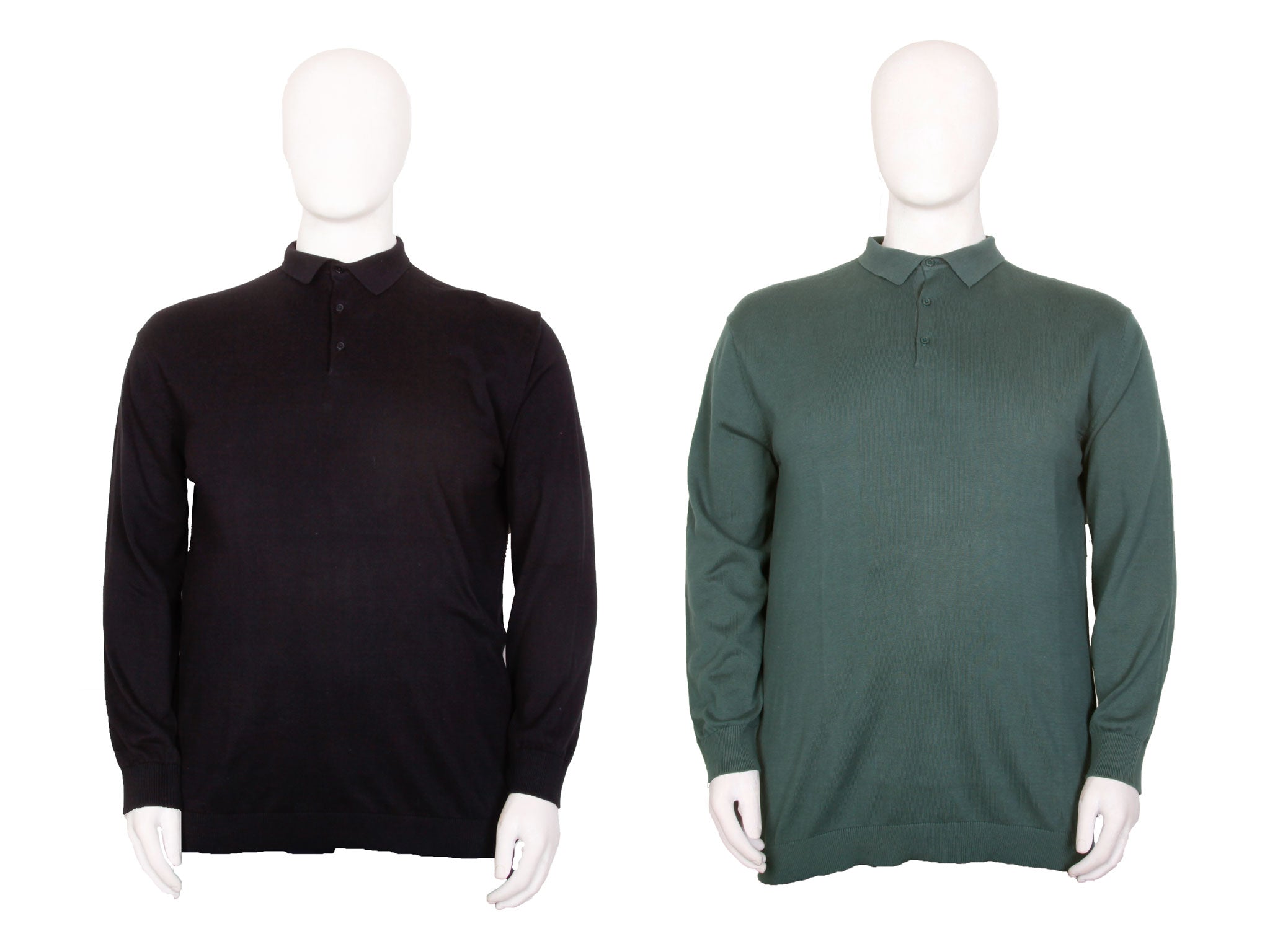 Espionage - Strikket Polo m. Lange Ærmer - Sort