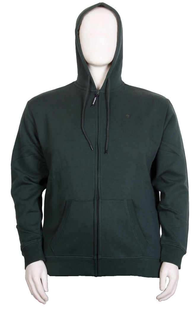 Espionage - Ensfarvet Hættetrøje m. Lynlås - Grøn