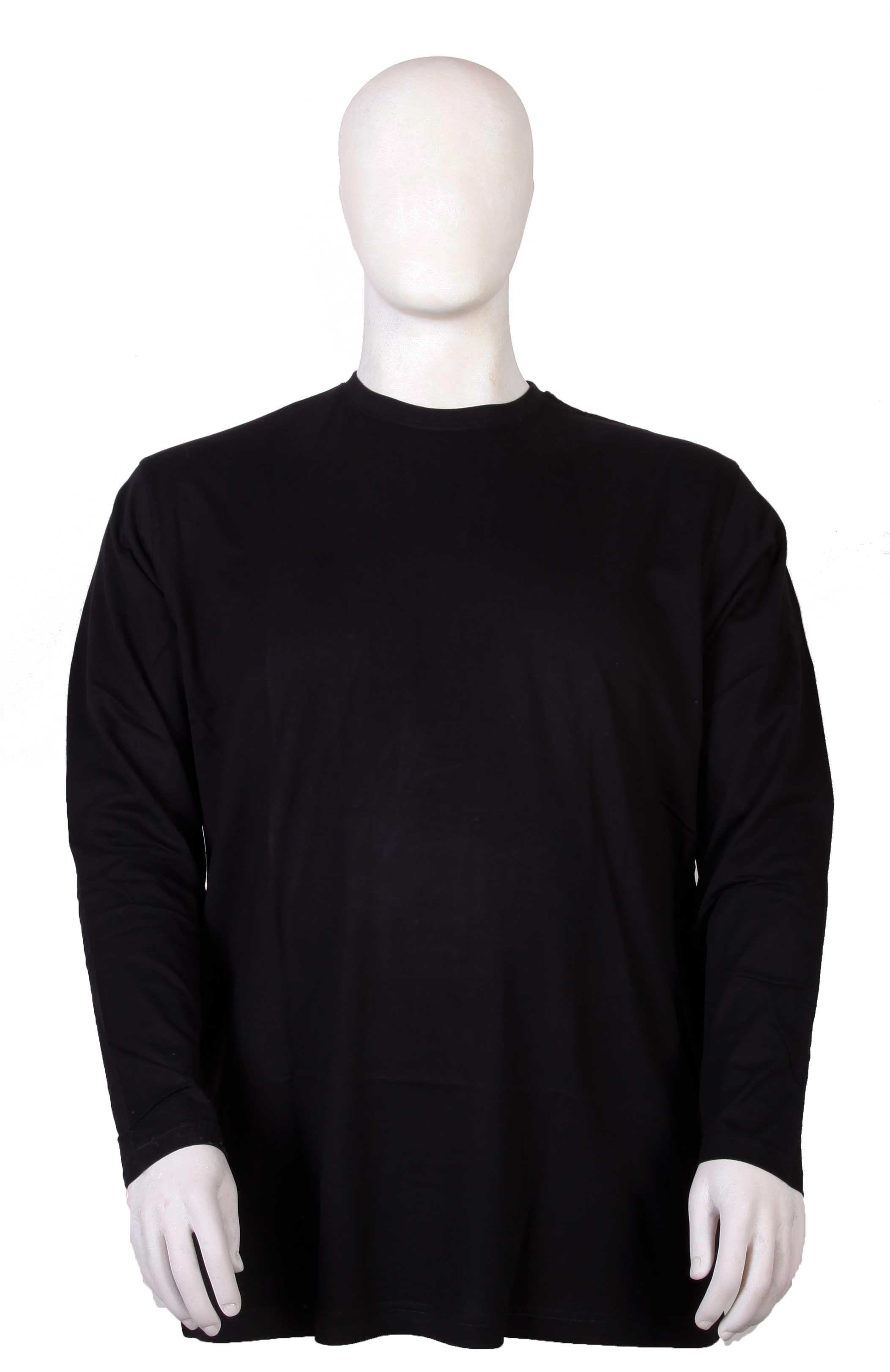 Espionage - Ensfarvet Langærmet T-Shirt - Sort