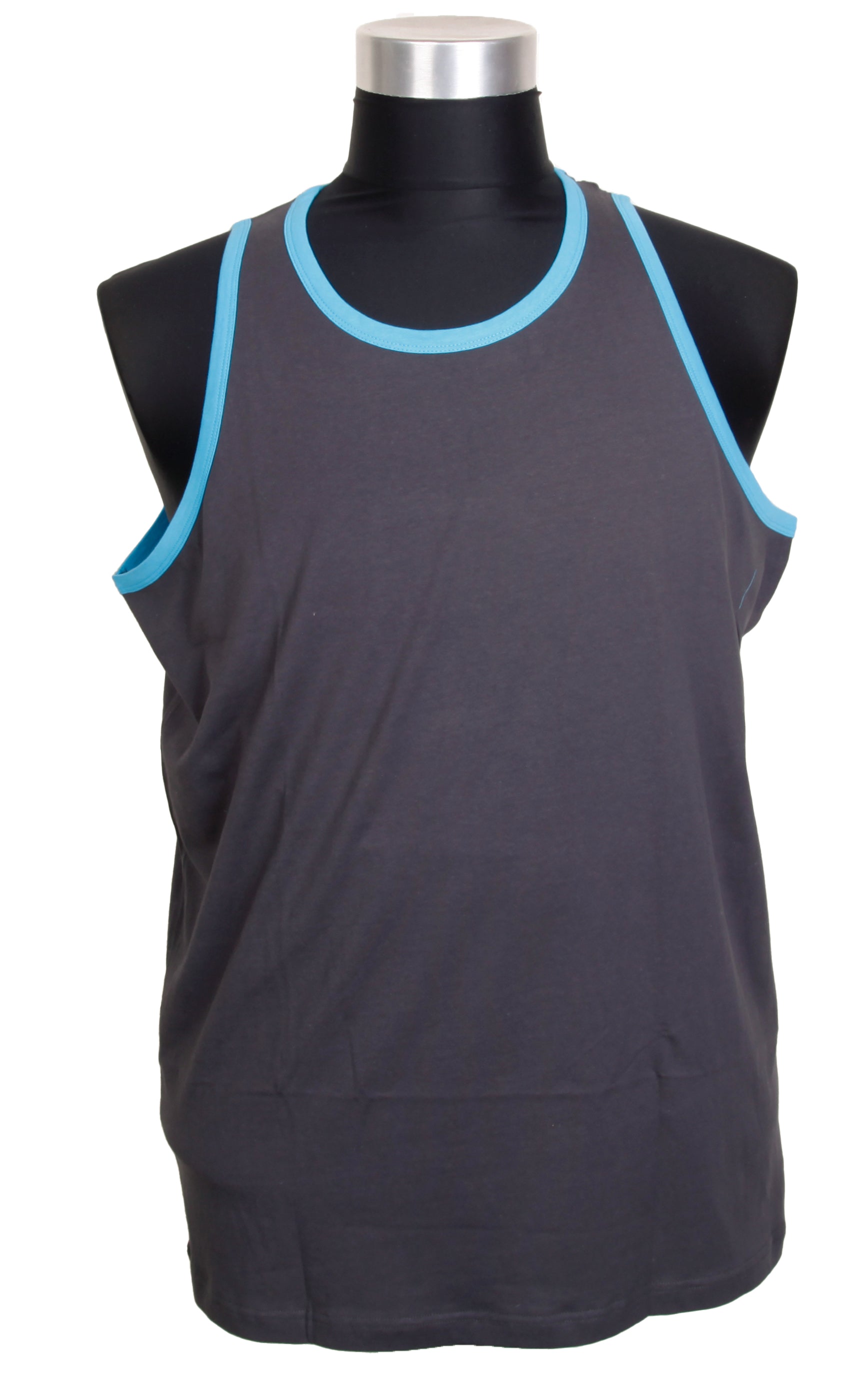 Espionage  - Ensfarvet Kontrast Tanktop - Koksgrå/Aqua