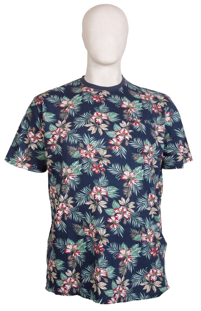 Espionage - Hibiscus Print T-Shirt