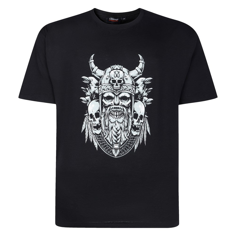 Espionage - Viking Skull Print T-Shirt