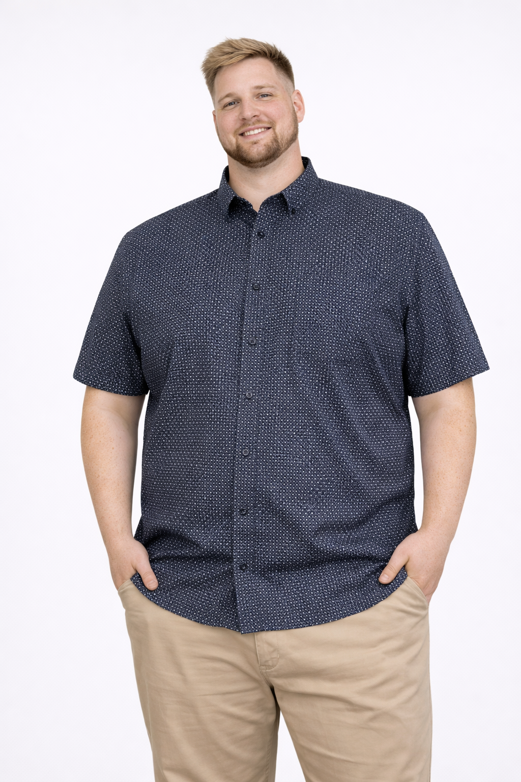 Venti By Casa Moda - Navy Microprint Skjorte