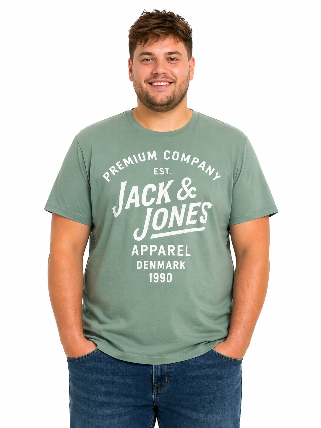 Jack & Jones – Zane T-Shirt – Laurel Wreath (3XL–8XL)