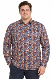 Casa Moda Blad Print skjorte på kraftig mandlig model