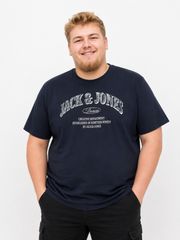 Jack & Jones - Denver Logo T-Shirts - Navy Blazer (3XL-8XL)