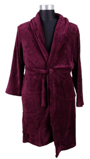 Espionage - Ensfarvet Fleece Badekåbe Burgundy