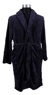 Espionage - Ensfarvet Fleece Badekåbe Navy