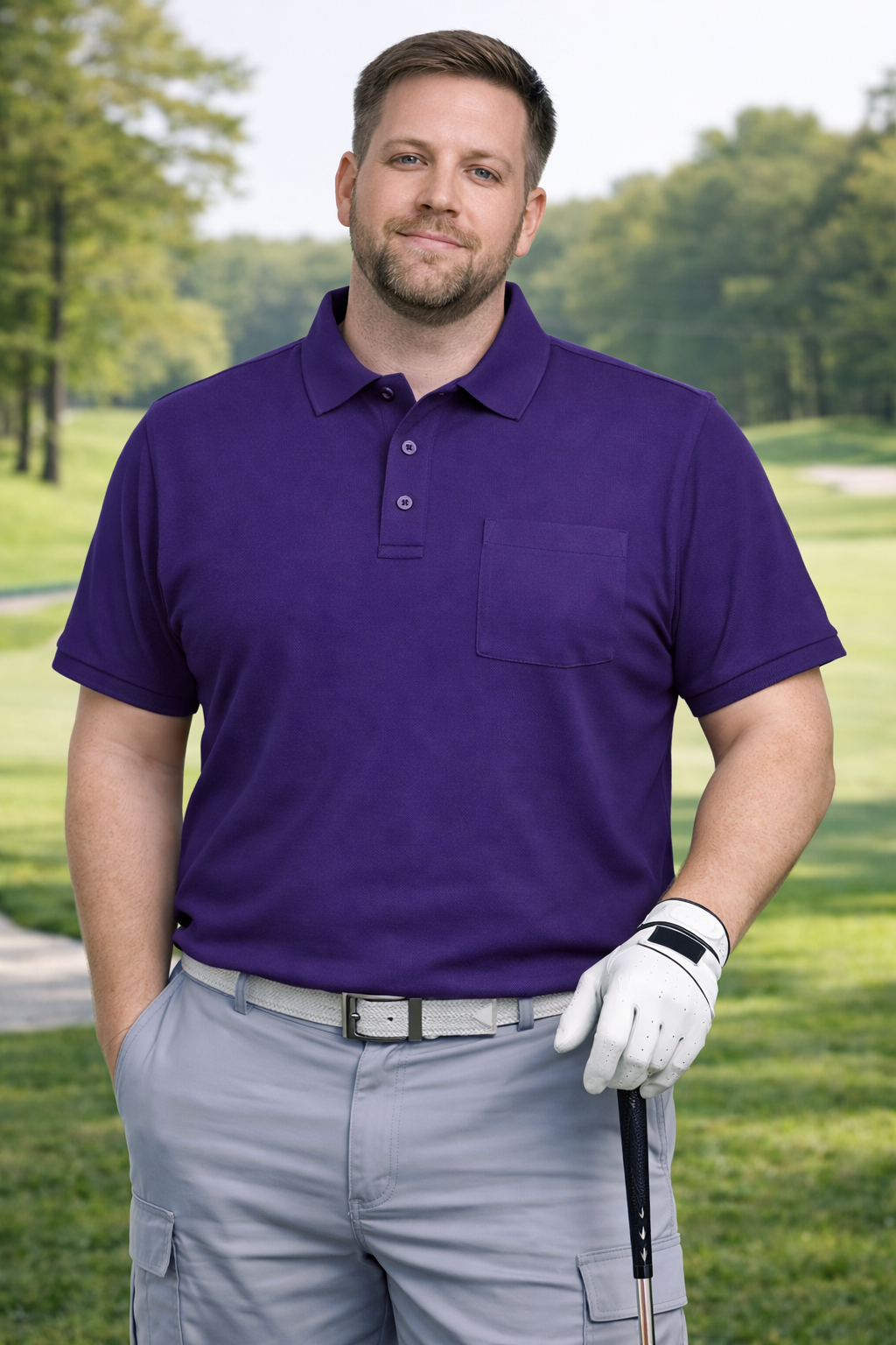 Louie James - Golf Polo Shirt - Mørk Lilla