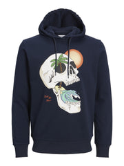 Jack & Jones - Tidal Skull Hættetrøje Navy