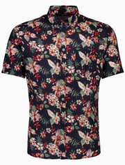 Jack´s - Printed Hør/Bomuld Skjorte - Rød