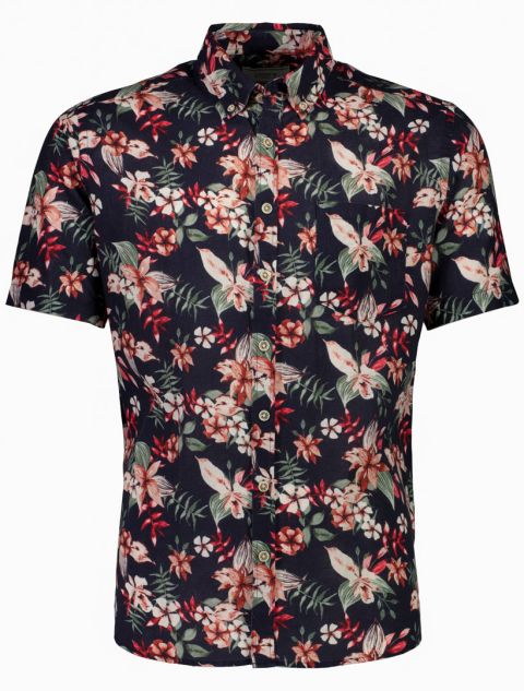 Jack´s - Printed Hør/Bomuld Skjorte - Rød