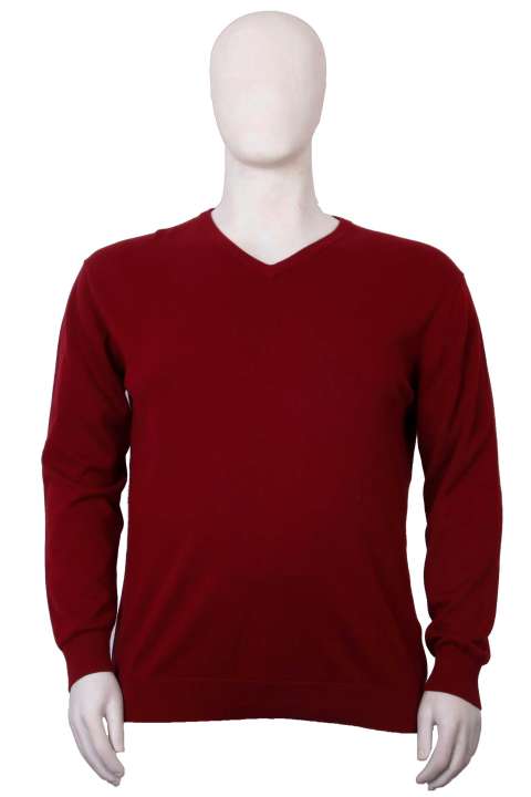 Espionage - V-Hals Striktrøje rest farver - Brick