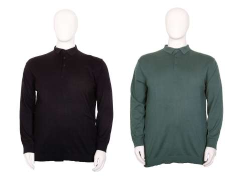 Espionage - Strikket Polo m. Lange Ærmer - Sort