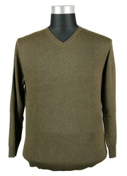 Espionage - V-Hals Striktrøje rest farver - Lovat