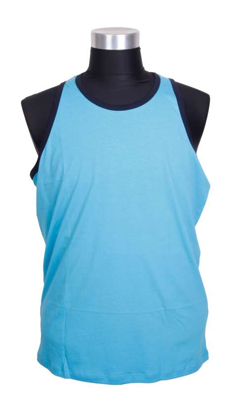 Espionage  - Ensfarvet Kontrast Tanktop - Aqua/Navy