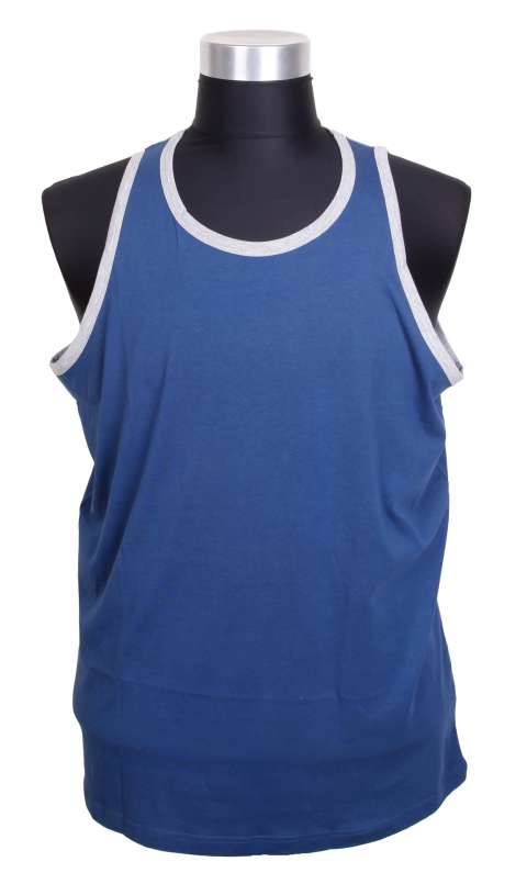Espionage  - Ensfarvet Kontrast Tanktop - Blue/Silver