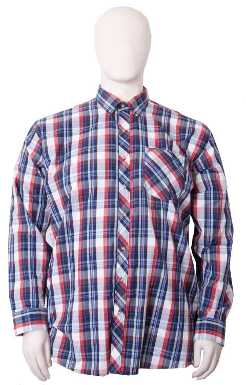 Espionage - Ternede Langærmede Skjorter - Navy/Blue/Brick