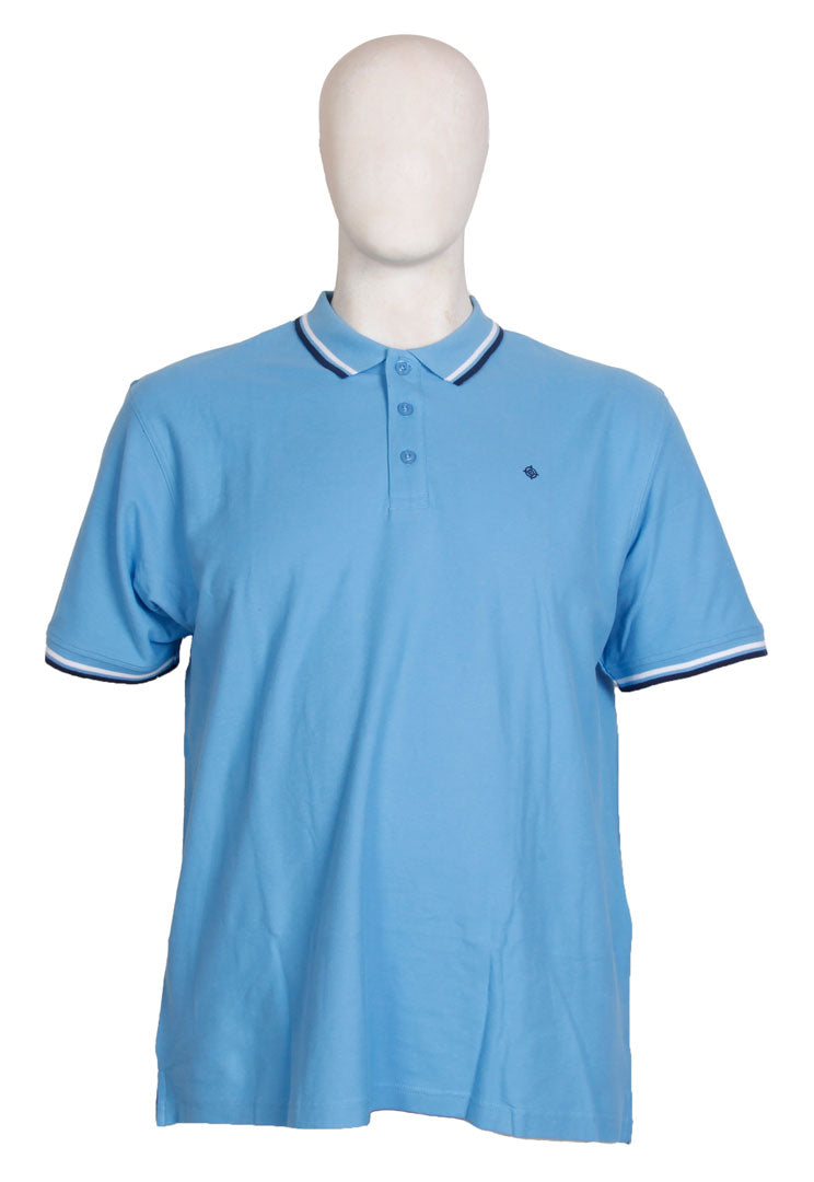Espionage - Tipped Pique Polo - Mid Blue