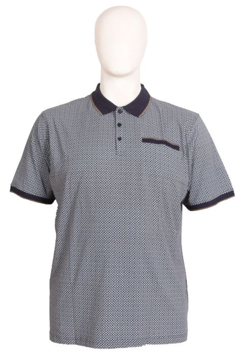 Espionage - Jersey Print Polo - Navy/Olive billede 1