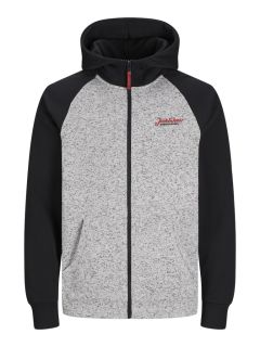 Jack & Jones - Erik Sweat Zip Hættetrøje - Sort/Grå (1)