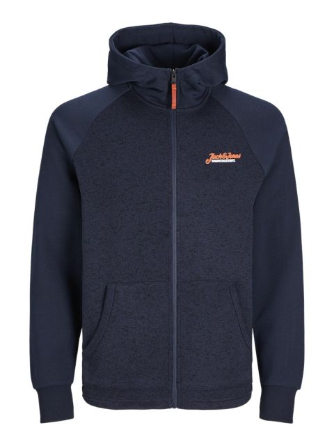 Jack & Jones - Erik Sweat Zip Hættetrøje - Navy Blazer billede 1