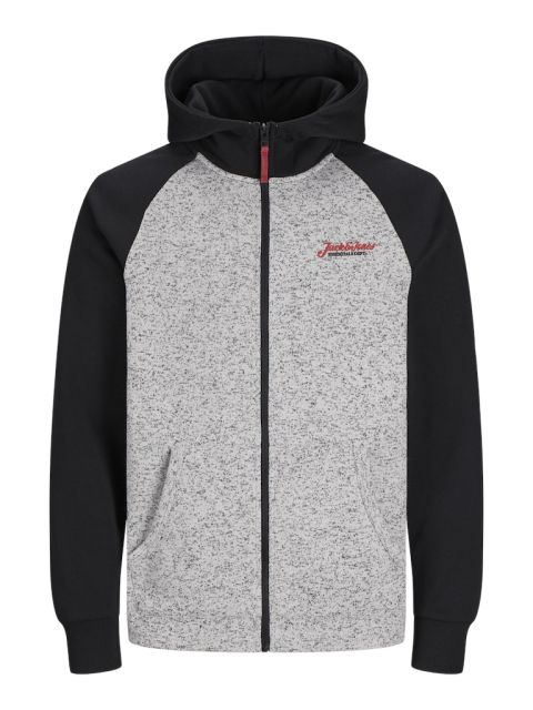 Jack & Jones - Erik Sweat Zip Hættetrøje - Sort/Grå billede 1