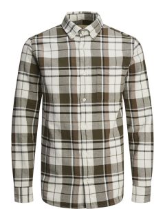 Jack & Jones - Brook Check Structure Skjorte - Olive Night (1)