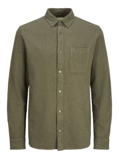 Jack & Jones - Brook Melange Skjorte L/S - Olive Night (1)