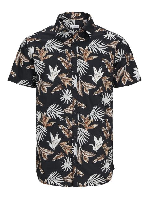 Jack & Jones - Joshua Floral Skjorte Sort billede 1