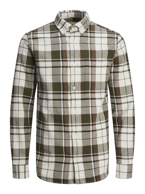 Jack & Jones - Brook Check Structure Skjorte - Olive Night billede 1