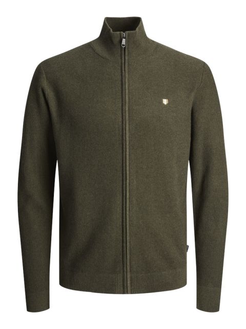 Jack & Jones - Rony Knit Cardigan Med Lynlås - Olive Night billede 1